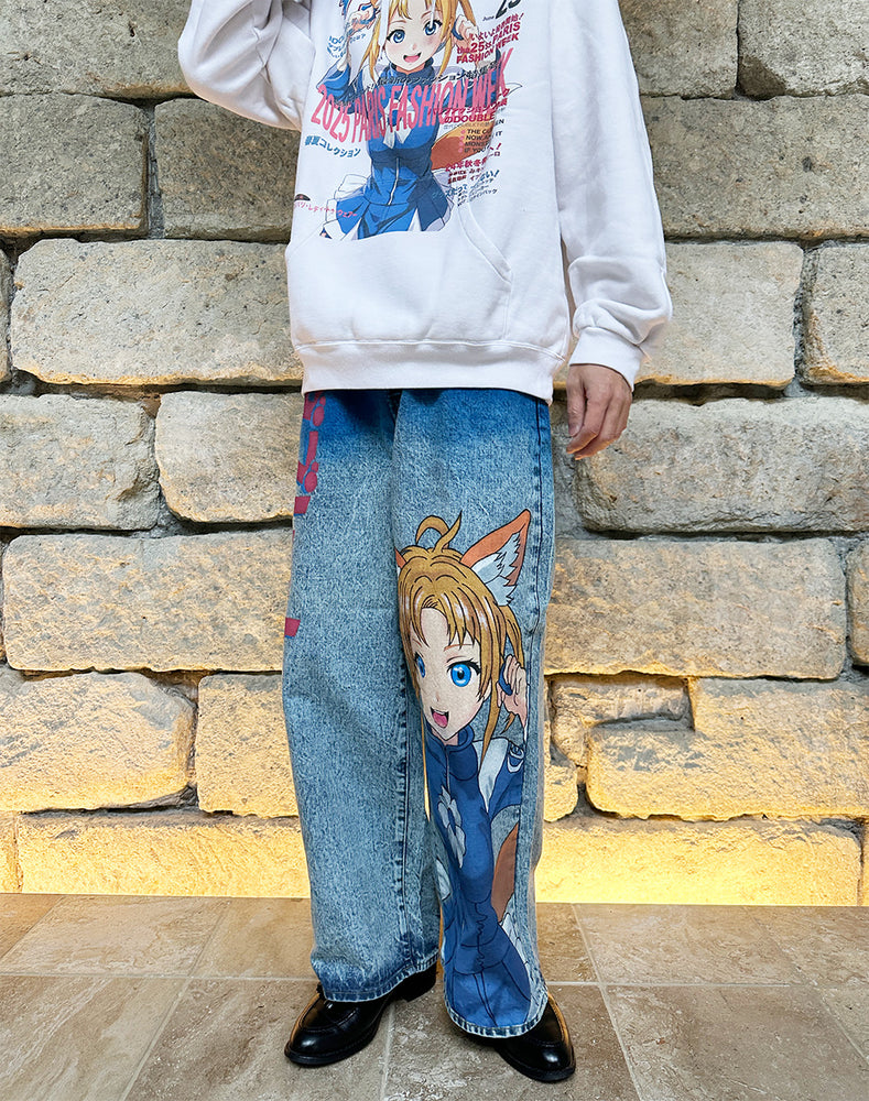 
                  
                    Load image into Gallery viewer, ANIME HAND-PAINTING DENIM PANTS / 317175251001
                  
                