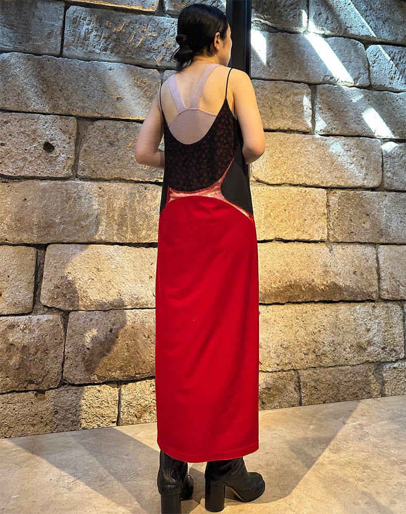 
                  
                    Load image into Gallery viewer, Cupro Triacetate Floral Jacquard Camisole Dress / 303165252001
                  
                