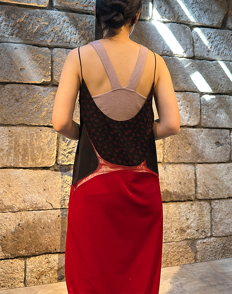 
                  
                    Load image into Gallery viewer, Cupro Triacetate Floral Jacquard Camisole Dress / 303165252001
                  
                