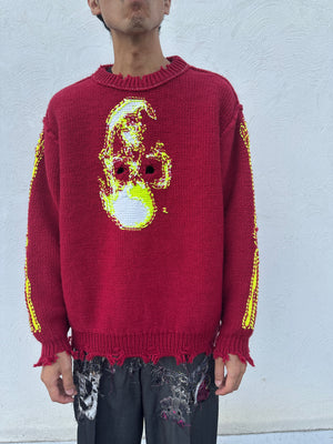 Duy② 2本 doublet ダブレット｜GLOW-IN-THE-DARK SKULL KNIT PULLOVER｜GEA