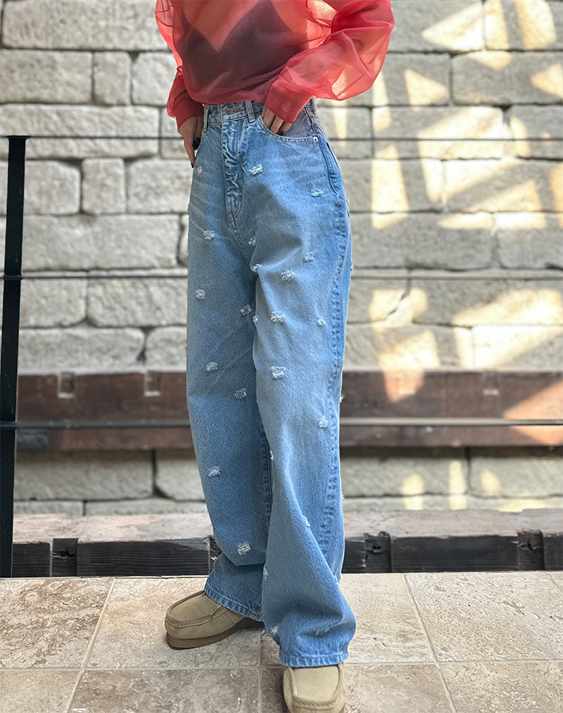 INSCRIRE アンスクリア｜Dot Hole Denim Pants IC261DAIDPT57｜GEA
