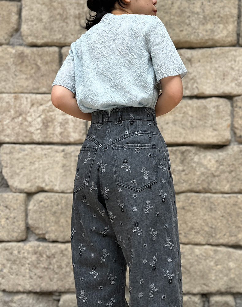 Mame Kurogouchi マメ クロゴウチ｜ Floral Jacquard High Waisted