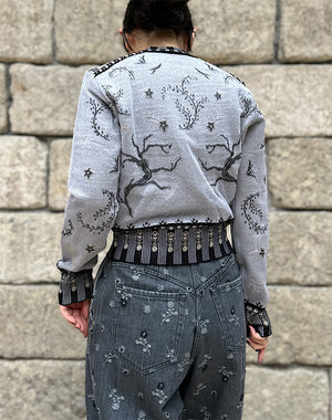 Mame Kurogouchi マメ クロゴウチ｜ Layered Jacquard Knit Cardigan