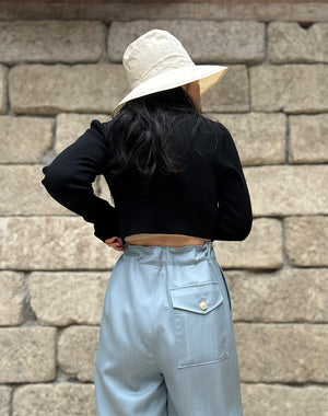 AURALEE オーラリー｜COTTON HIGH GAUGE RIB KNIT CROPPED CREW NECK