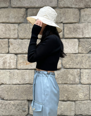 AURALEE オーラリー｜COTTON HIGH GAUGE RIB KNIT CROPPED CREW NECK