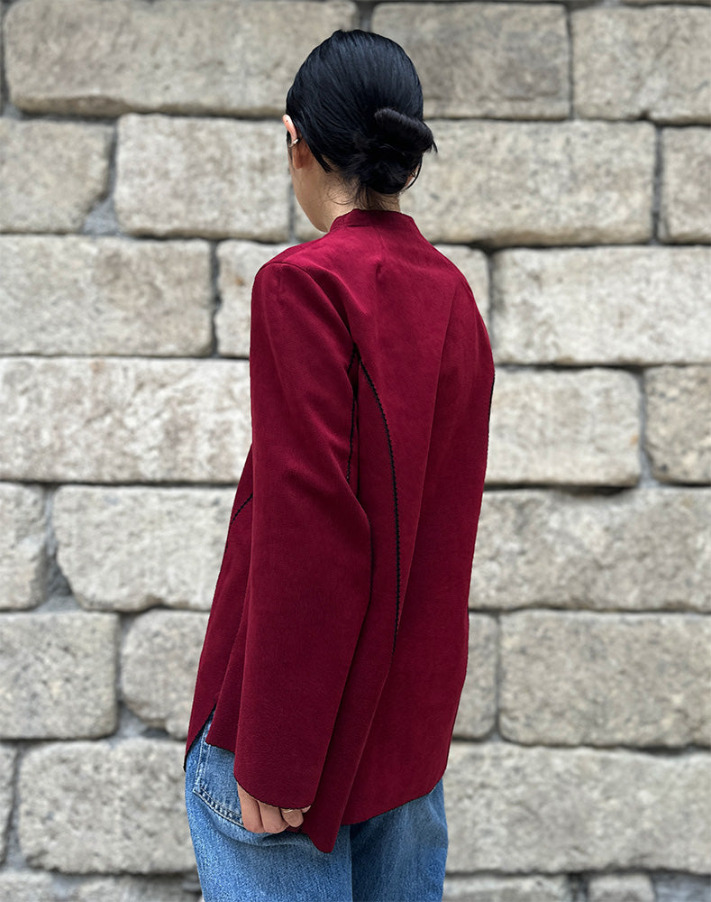 
                  
                    Load image into Gallery viewer, Synthetic Leather Fancy Ftitch Top / 301165252005
                  
                