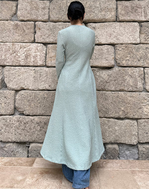 Shirring Jersey Jacquard Dress / 303165252002 – satoseni online