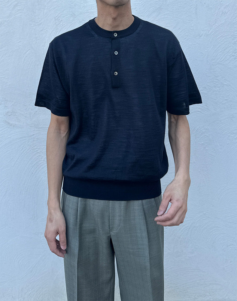 BATONER バトナー｜ Men CHOMA HENLEY NECK SHORT SLEEVE BN-26SM-062