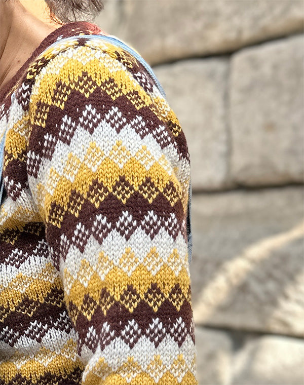 
                  
                    Load image into Gallery viewer, CASHMERE JACQUARD KNIT CROPPED P/O / 301178252001
                  
                