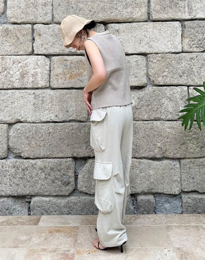 
                  
                    Load image into Gallery viewer, Cotton Linen Cargo Pants / 315342251003
                  
                