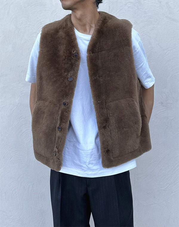 トップス VEST SUPER140s WOOL BOA m22c-15ve01a VEST SUPER140s WOOL