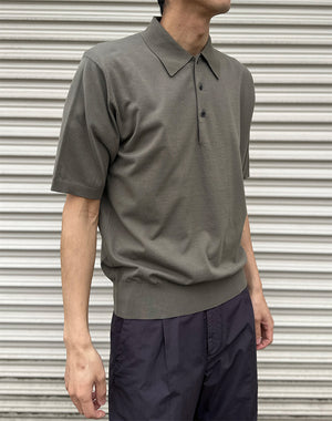 未使用級♡オーラリー GIZA HIGH GAUGE RIB KNIT POLO GIZA HIGH GAUGE RIB KNIT POLO | AURALEE