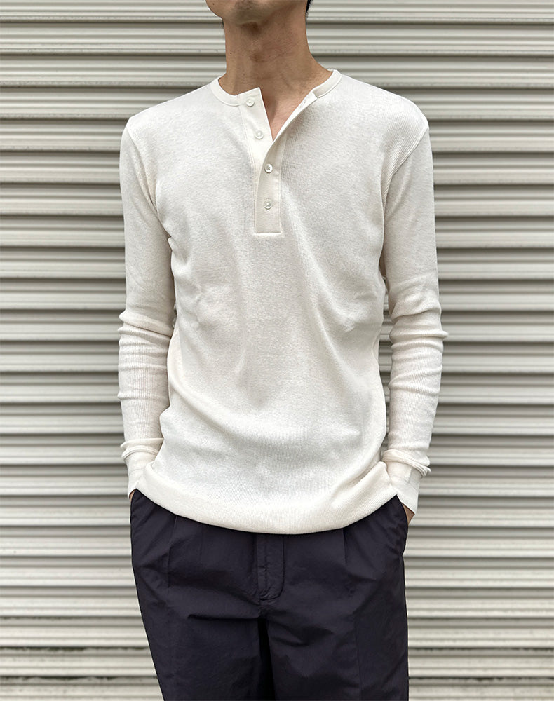 AURALEE オーラリー｜ORGANIC SOFT RIB HENLEY NECK P/O A26SP01OT