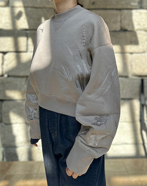 Mame Kurogouchi / Floral Motif Embroidered Sweatshirts