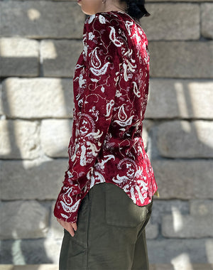 Mame Kurogouchi / Velour Jersey Top / 301165252008 – satoseni