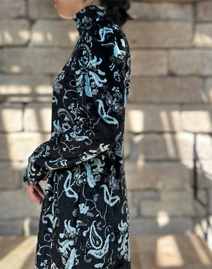 Mame Kurogouchi / Velour Jersey High Neck Dress / 303165252004