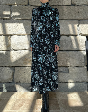 Mame Kurogouchi / Velour Jersey High Neck Dress