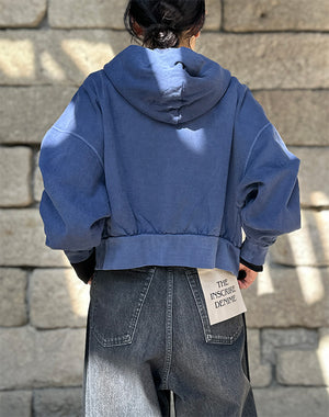 INSCRIRE / Navy Zip Hoodie / I25AW-BC113 – satoseni online store