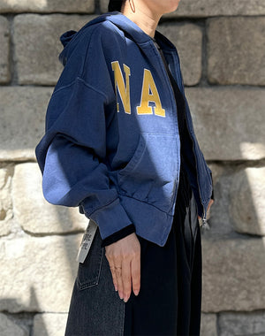 INSCRIRE / Navy Zip Hoodie / I25AW-BC113 – satoseni online store