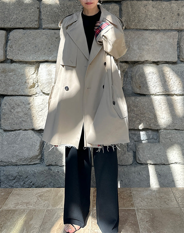 
                  
                    Load image into Gallery viewer, Cotton Short Trench Coat / 314342252001
                  
                