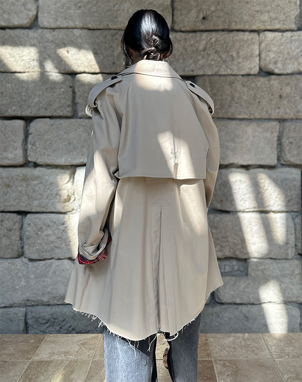 
                  
                    Load image into Gallery viewer, Cotton Short Trench Coat / 314342252001
                  
                