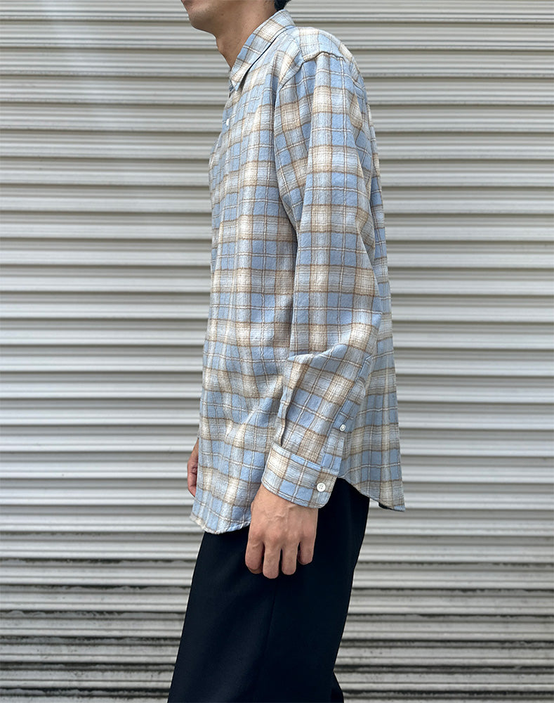 
                  
                    Load image into Gallery viewer, AIRY WOOL CHECK SHIRT / 311192252002
                  
                