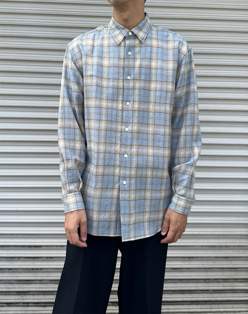 
                  
                    Load image into Gallery viewer, AIRY WOOL CHECK SHIRT / 311192252002
                  
                