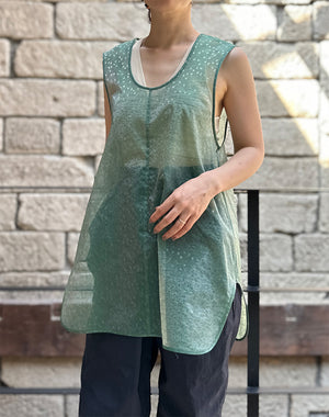mamekurogouchi 花柄刺繍メッシュタンクトップ Mame Kurogouchi マメ クロゴウチ｜Floral Jacquard Sheer Sleeveless