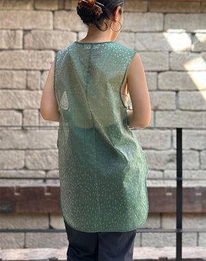 Mame Kurogouchi マメ クロゴウチ｜Floral Jacquard Sheer Sleeveless