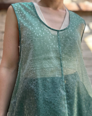 Mame Kurogouchi マメ クロゴウチ｜Floral Jacquard Sheer Sleeveless