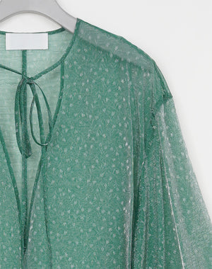 Mame Kurogouchi / Floral Jacquard Sheer Dress / MM26FW-DR002