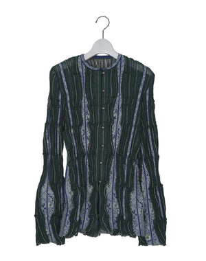 Mame Kurogouchi / Fluid Jacquard Knit Cardigan / MM26FW-KN080
