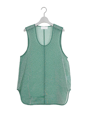 Mame Kurogouchi / Floral Jacquard Sheer Sleeveless Top / MM26FW