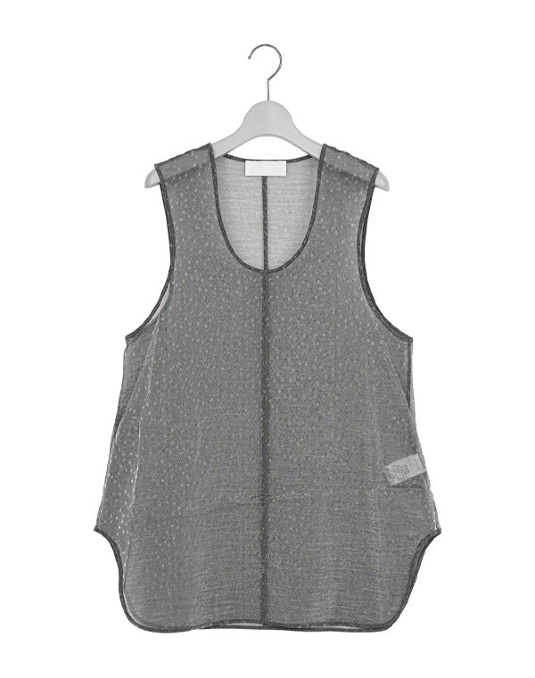 mamekurogouchi 花柄刺繍メッシュタンクトップ Mame Kurogouchi / Floral Jacquard Sheer Sleeveless Top / MM26FW