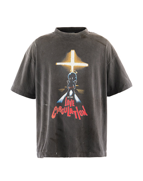 SAINT Mxxxxxx / SM-MK1-0000-001/SS T-SHIRT/LOVE CIRCULATION/BLACK