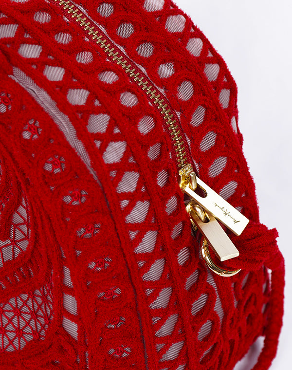 
                  
                    Load image into Gallery viewer, Cording Embroidery Demi Lune Handbag / 335165252002
                  
                