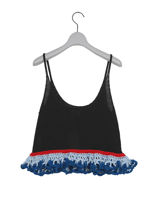 新品【babaco/ババコ】タンクトップ ブラック roku baserange babaco＞RIBBED TANK TOP W/EMB/タンクトップ
