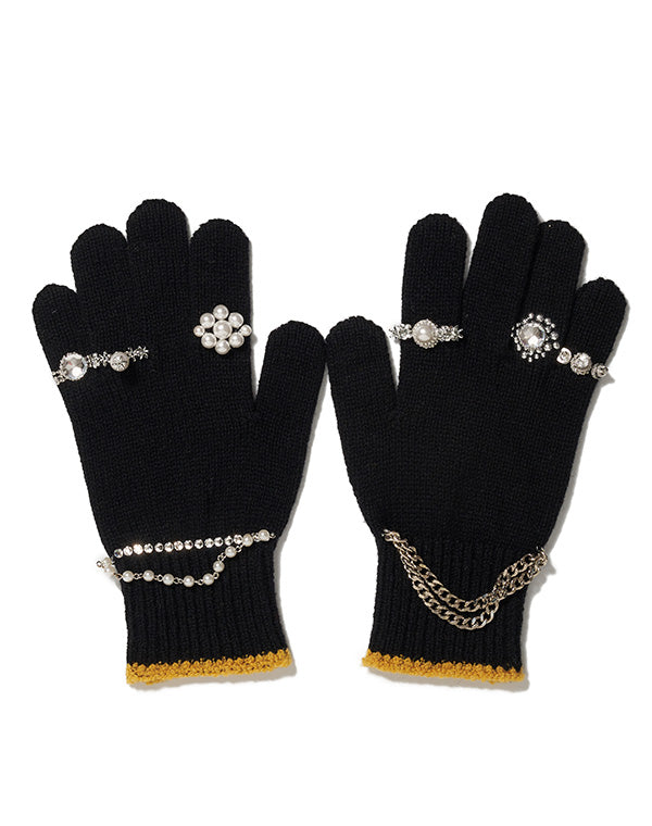 doublet / KNIT GLOVES WITH RINGS / 25AW88GV05 – satoseni online