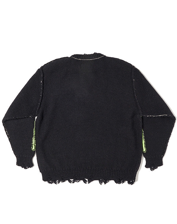 SALE】GLOW-IN-THE-DARK SKULL KNIT PULLOVER / 301175252002