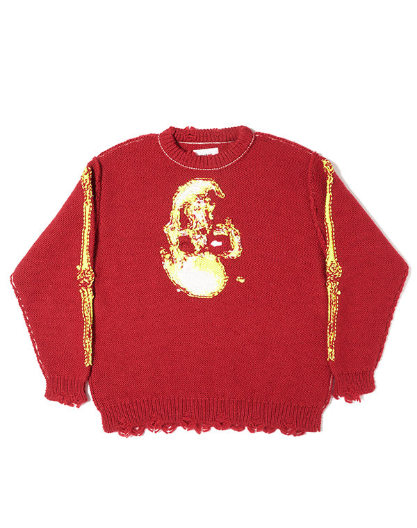 doublet ダブレット｜GLOW-IN-THE-DARK SKULL KNIT PULLOVER｜GEA