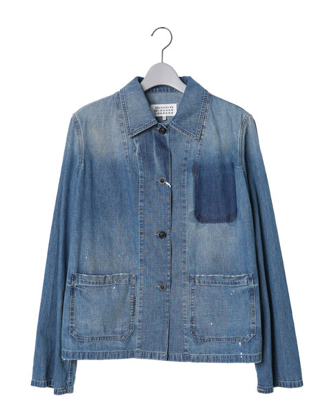 メゾンマルジェラ 22SS バンドカラー デニム ウエスタン シャツ 再構築 Maison Margiela（旧Maison Martin Margiela） - メゾンマルジェラ