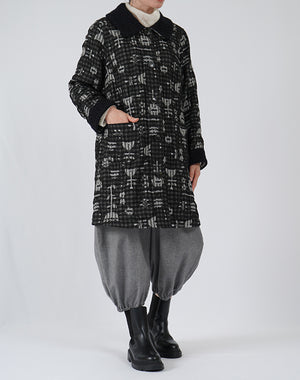 ✿M&kyoko✿新品　素敵な チェック柄ニットコート M.&KYOKO エムアンドキョーコ｜こもれびチェックリバーシブルコート