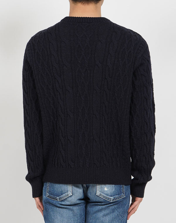 
                  
                    Load image into Gallery viewer, SHION ミドルゲージ ケーブルセーター / JJA19502UB
                  
                