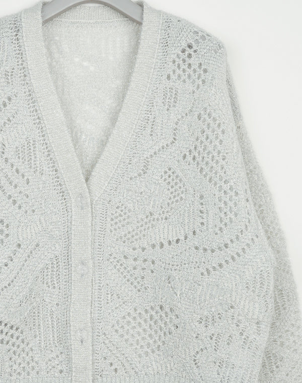 Mame Kurogouchi / Shimmering Knit Cardigan / MM26SS-KN030 – satoseni ...
