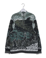 Mame Kurogouchi マメ クロゴウチ｜Pile Jacquard Half Zip Knit Top