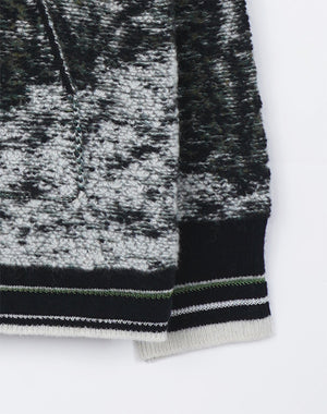 Mame Kurogouchi マメ クロゴウチ｜Pile Jacquard Half Zip Knit Top