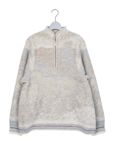 Mame Kurogouchi マメ クロゴウチ｜Pile Jacquard Half Zip Knit Top