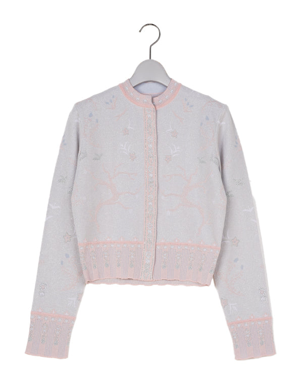 マメ クロゴウチ カーディガン サイズ2 M - Mame Kurogouchi マメ クロゴウチ｜ Layered Jacquard Knit Cardigan