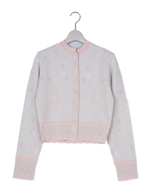 Mame Kurogouchi マメ クロゴウチ｜ Layered Jacquard Knit Cardigan