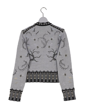 Mame Kurogouchi マメ クロゴウチ｜ Layered Jacquard Knit Cardigan